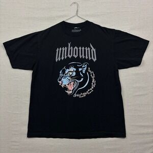 Unbound Panther Winter Tour Graphic Band T Shirt Mens Size Large Black